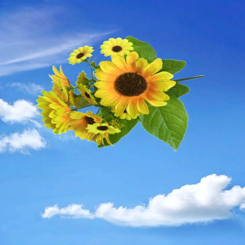 Bulk Vibrant Artificial Sunflowers for Outdoor Party Yellow Sunflower Bouquets Fake Flowers