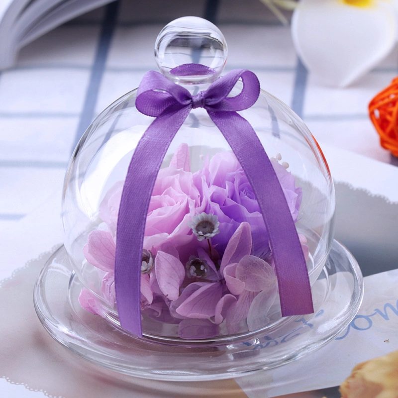 Forever Rose in Glass Dome Handmade Preserved Real Flower Eternal Rose Women Unique Gift for Christmas, Valentine's Day, Birthday, Anniversary, Mother's Day