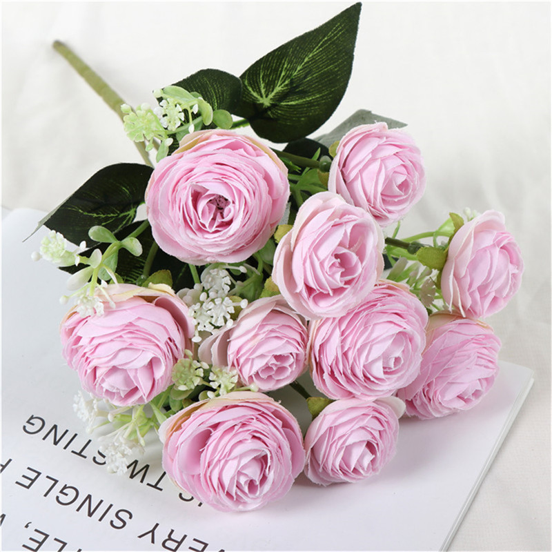 Wholesale Custom White Pink Wedding Supplies Rose Backdrop Silk Artificial Decorative