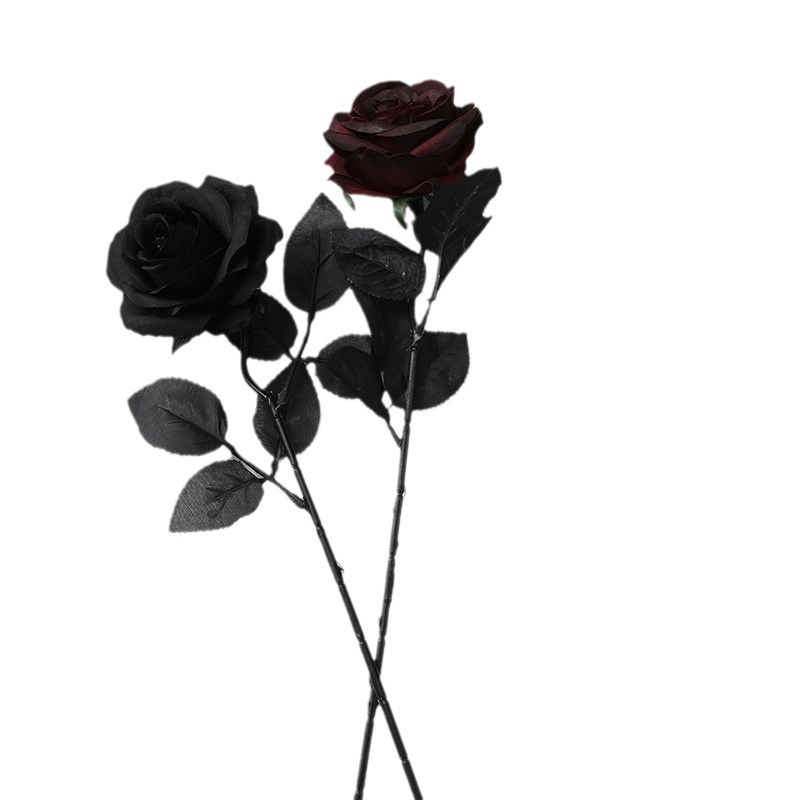 Elegant Black Roses Artificial Flowers for Halloween Decor