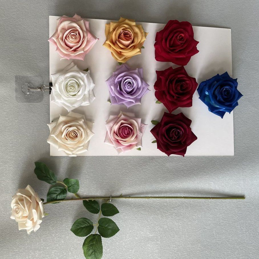Elegant Real Touch Silk Roses Bouquet for Wedding Decor