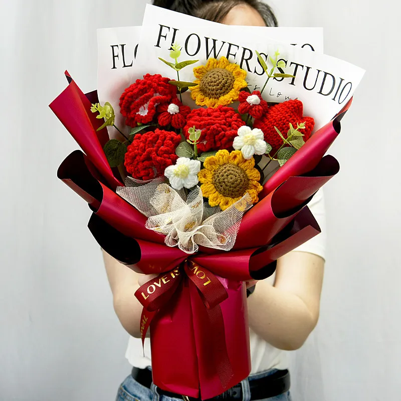 Hand-Crocheted Woolen Flowers