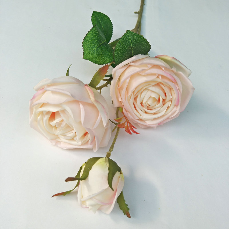 Manufacturers Artificial Silk 3-Head Roses Bouquet for Home Wedding Decoration