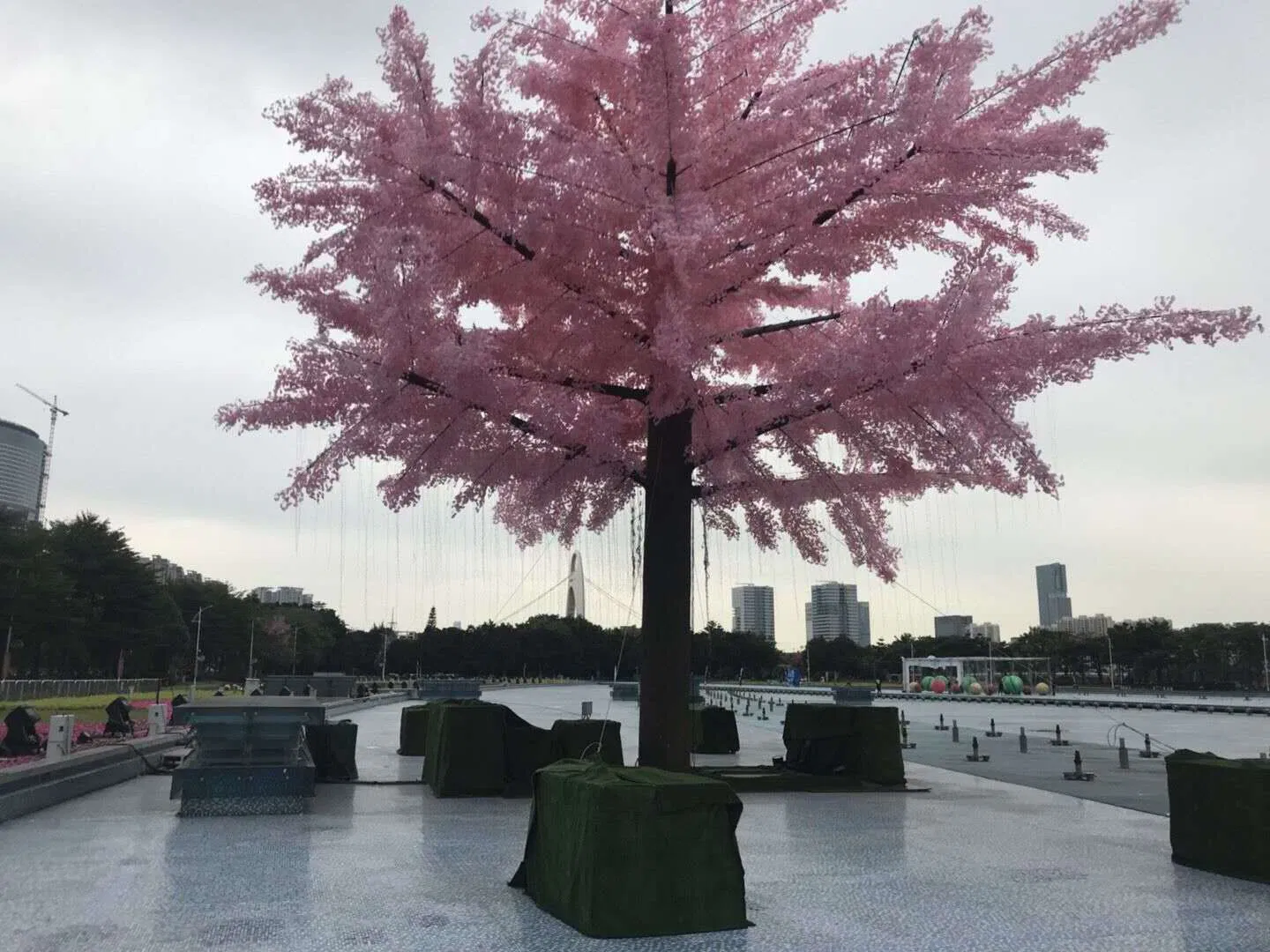 Indoor Big Artificial Pink Peach Cherry Blossom Wholesale for Decoration
