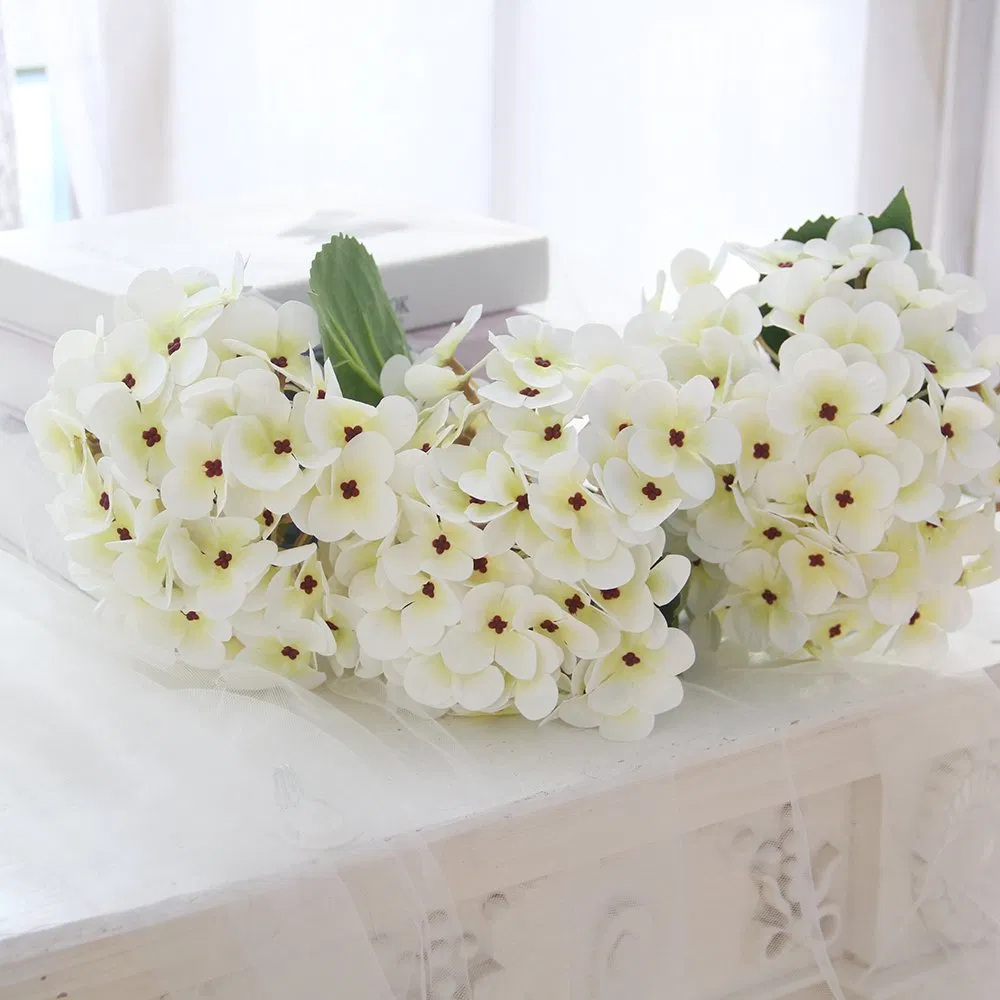 High Quality Realistic Artificial Flowers White Hydrangeas for Wedding Home Party Decoration