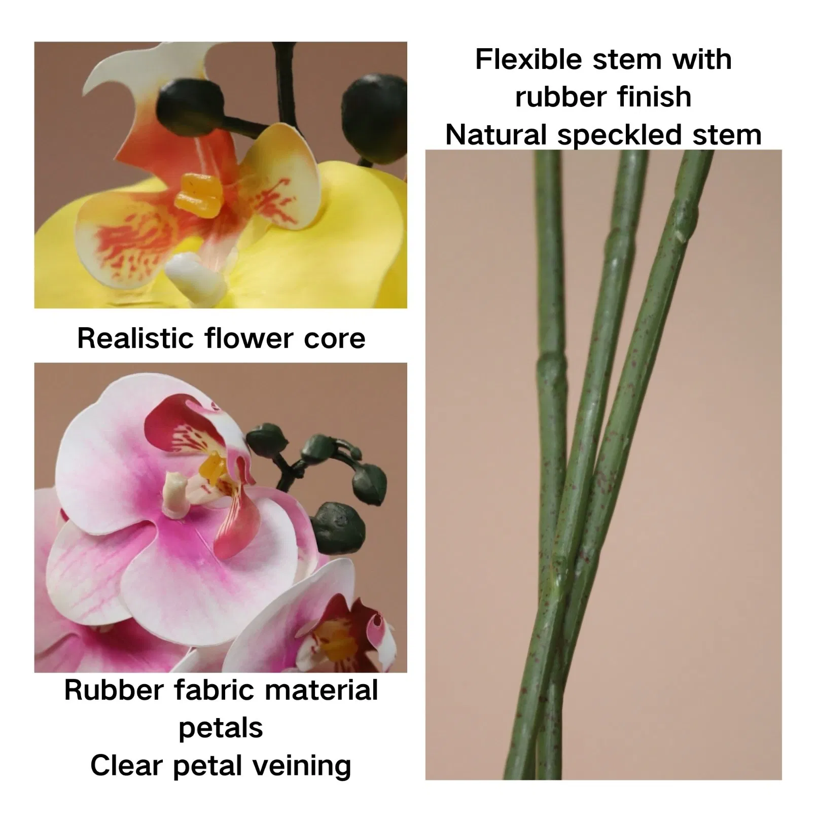 Supplier Artificial Phalaenopsis Orchid Bouquet with Diverse Colored Flowers for Event Arrangement Party Decor Lifelike Orchid Flowers