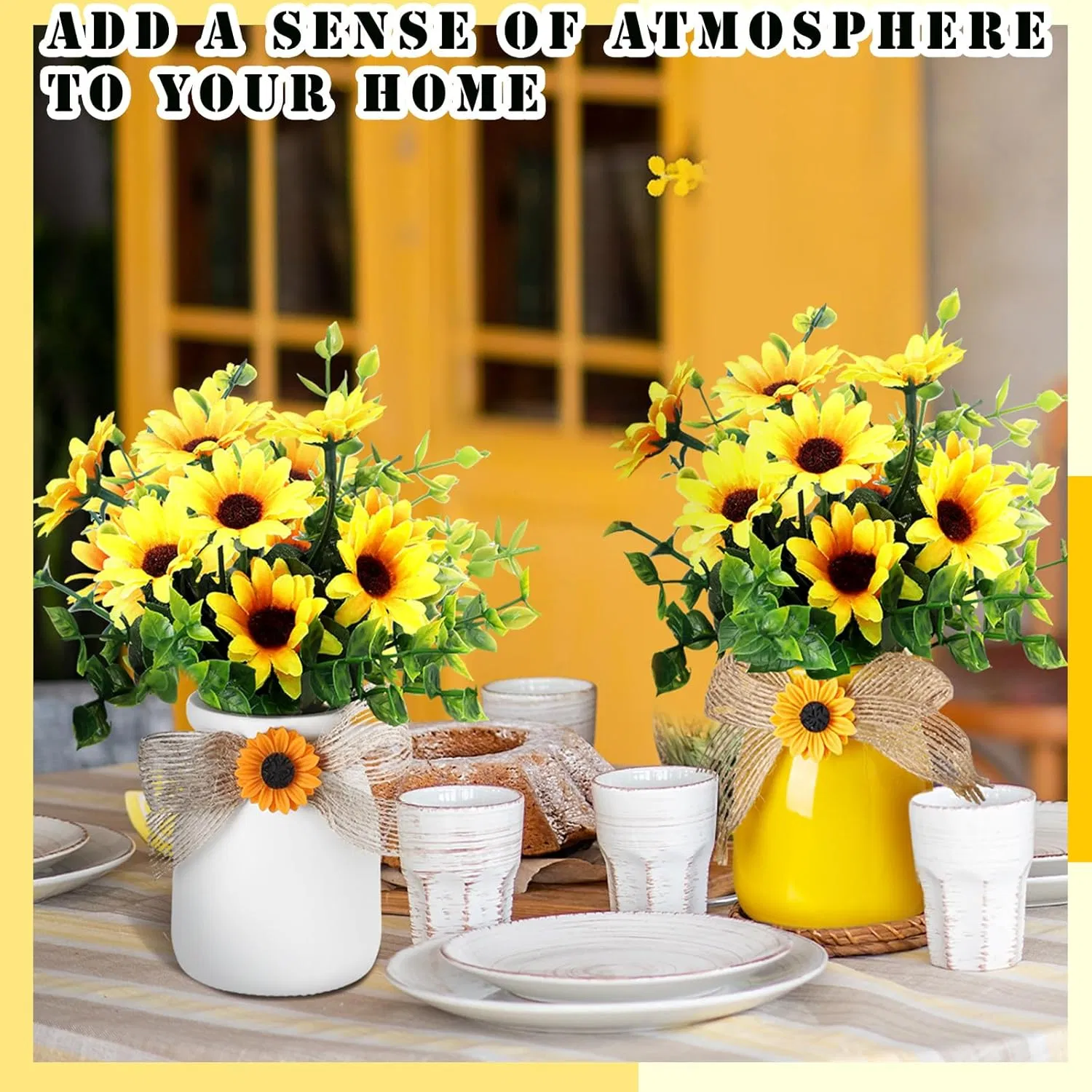 Cute Plastic Realistic Artificial Fake Sunflowers for Home or Office Decor