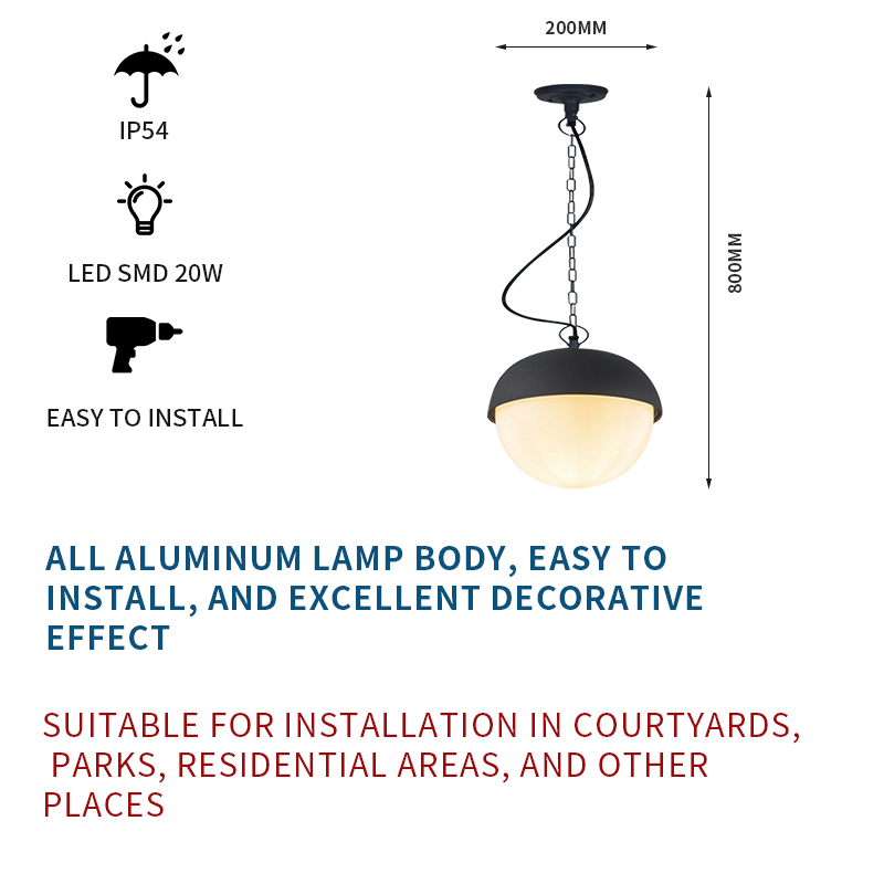 IP54 Waterproof Indoor And Outdoor Universal Decorative Lighting Ceiling Light For Garden, Courtyard