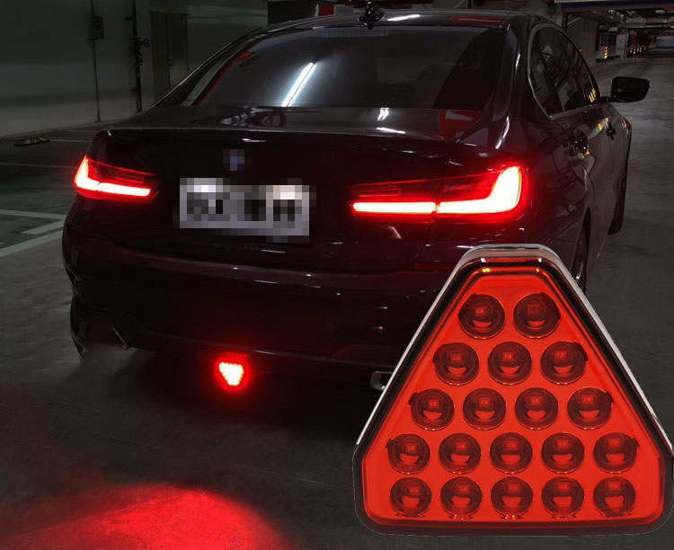 Wholesale LED Automotive Universal High-brightness Brake Taillights 12V Triangle Parking Lamp Multiple Models Warning Light