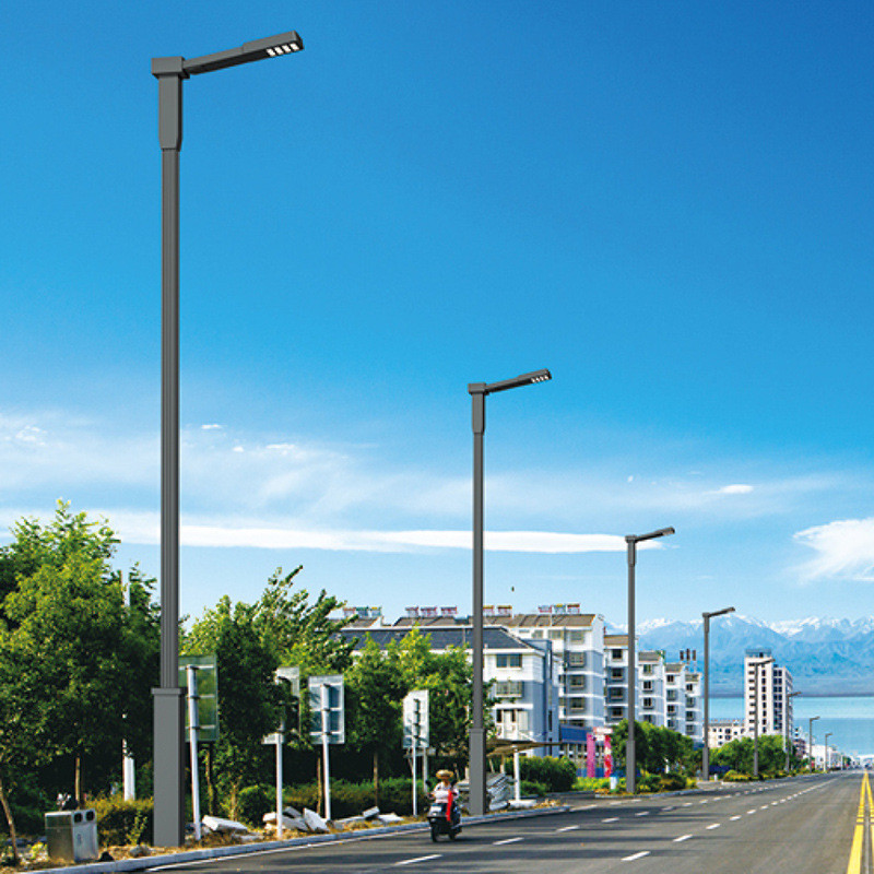 High-Pole Octagonal Lamp 12 Meters Single Arm Street Light Courtyard Floodlight for Urban Rural Road Lighting