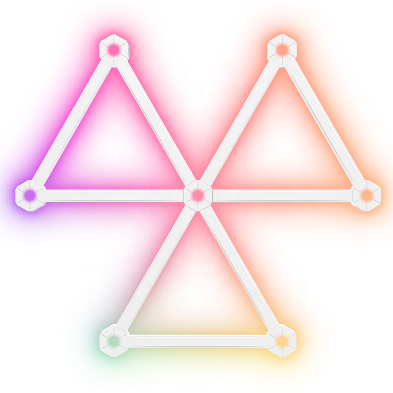 9 Lines Black Smart WiFi App Control RGB LED Wall Light Lines Music Sync LED DIY Geometric Splicing Game Lights