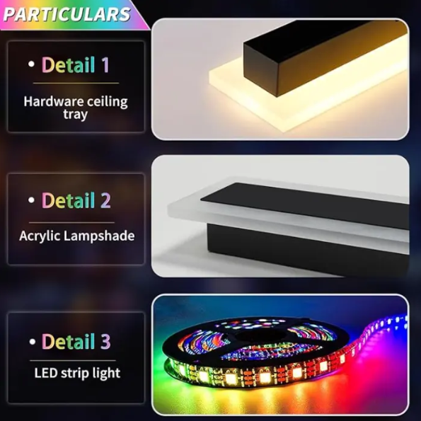 FITMAN 110V 220V RGB Color Changing IP65 LED Wall Light Linear Long Strip Outdoor Wall Lamp With Remote Control