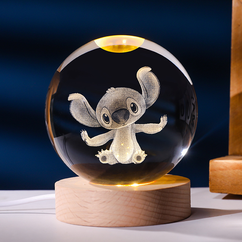 PJhonor 12 Zodiac Signs 6cm 8cm LED Light Solar System Moon Saturn Planet Sphere 3D Laser Engraved Crystal DIY Wedding