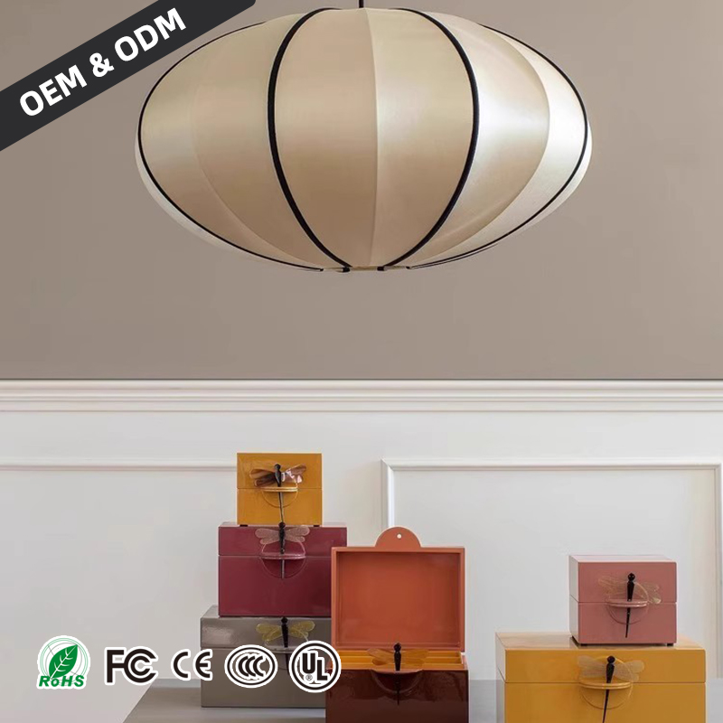 Wabi Sabi Fabric Pendant Lights Home Living Room Hanging Lamp Restaurant Bedroom Zen Tea Room Chandelier Lamp