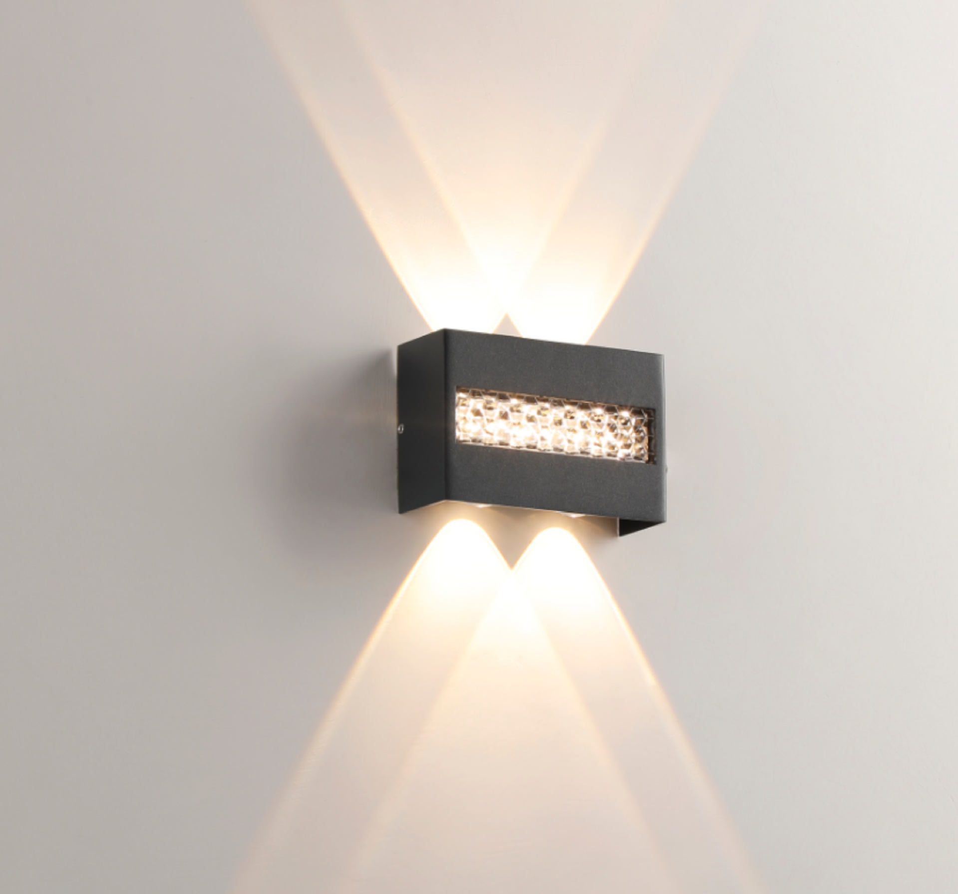 ABS IP65 Smart Home LED Wall Lamp Borosilicate Glass Diffuser 3000K Soft Warm White Aluminum Base Waterproof CRI80 180 Outdoor