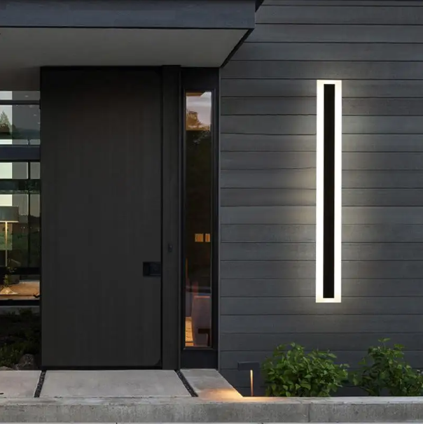AC110v 220v Modern Decoration Outdoor Exterior Linear Strip Wall Lamp Outside Sconce Long Led Wall Light