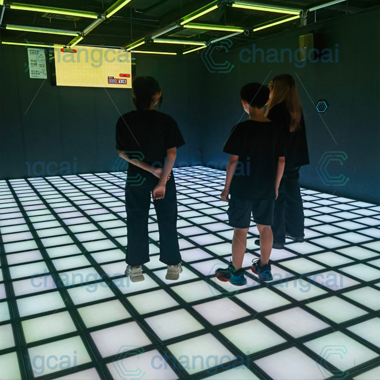 Interactive RGB LED Matrix Light Dance Floor Tiles with DMX512 Control Pressure Sensitive Grid Game Surface IP65 Rated