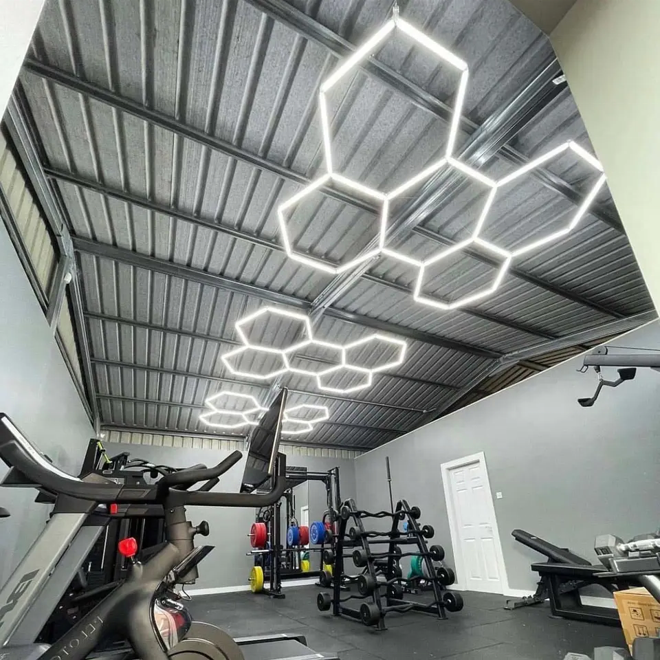 5 Hexagonal Light Led Hexagon Garage Lighting Honeycomb Garage Work Light for Car Showroom Detailing Shop