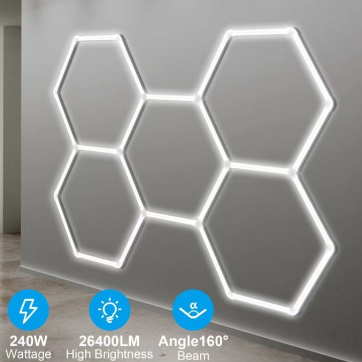 5 Hex Grid Car Light Honeycomb Led Lamp Garage Hexagonal Led Lighting