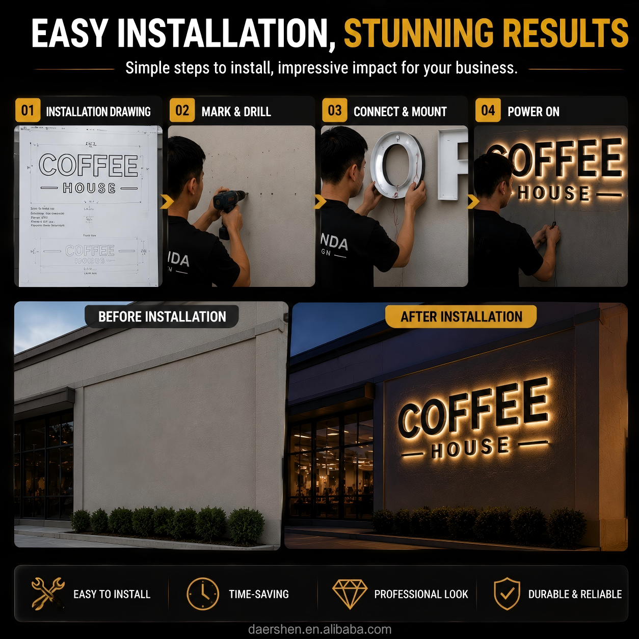 Business Sign Board Logo Office Indoor Outdoor Backlit Illuminated Company Business Signage Wall Logo Led 3d Channel Letter
