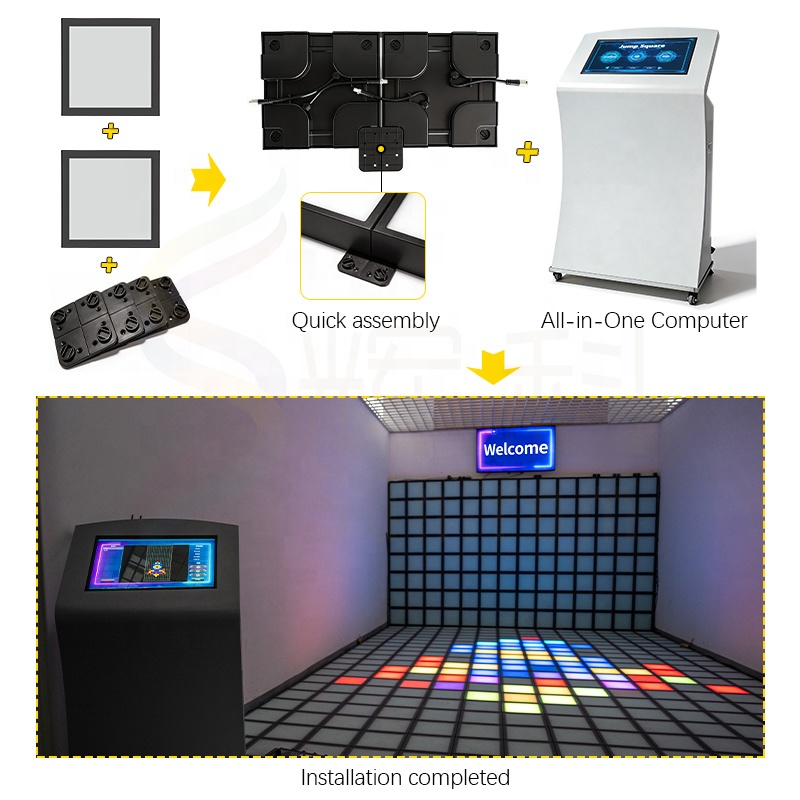30x30 Room Arena Activate Game Jump Mega Relay RGB Dual Color Temp Interactive Brick Lights Smart Pixel Grid IP54 DMX512 Led