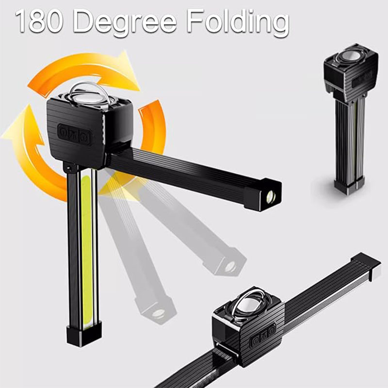 USB Rechargeable Best Selling Dimmable Gym Lamp Magnetic COB Work Light with 180 Degree Folding for Posing Handheld Work