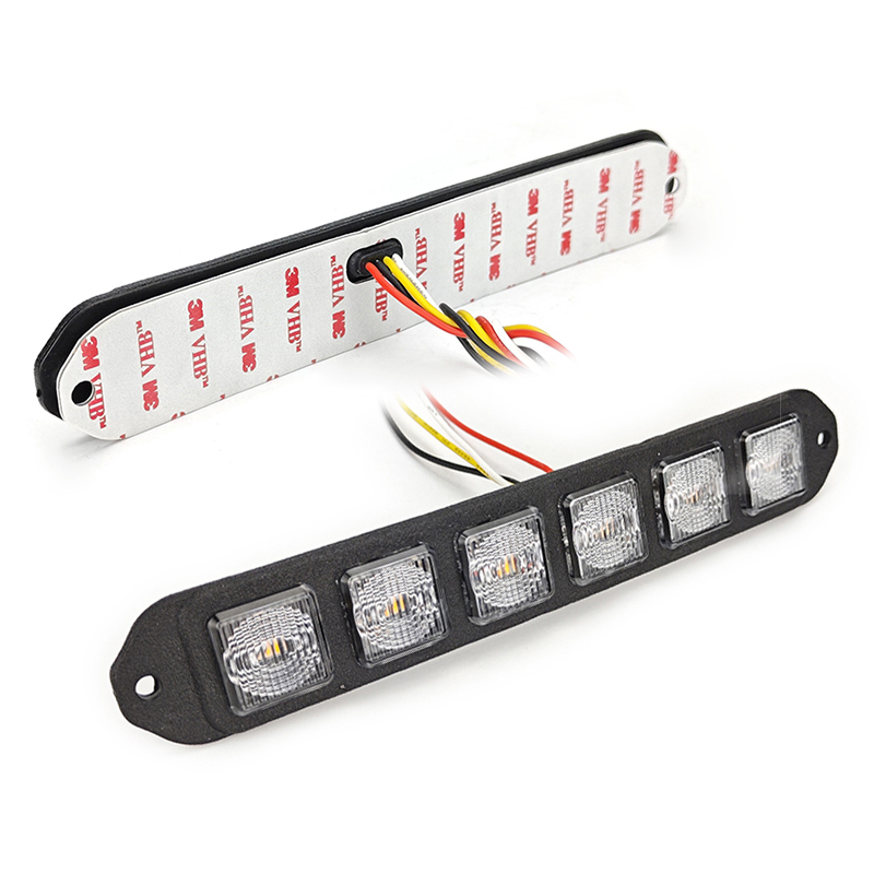 Emergency Vehicles Car 18W 6LED Flash Light Amber Red Blue Truck Strobe LED Flashing Warning Light Car Grid Warning Light bar