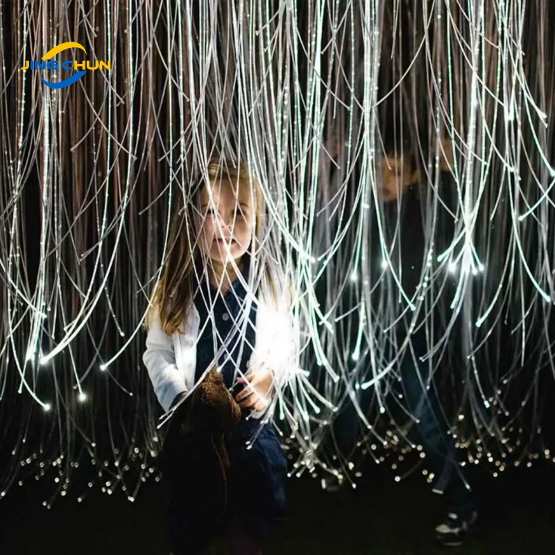 LED Fiber Optic Rain Cloud Waterfall Curtain Light IP44 Waterproof RGBW Color Remote Control Dimmable 50000 Hours Stylish