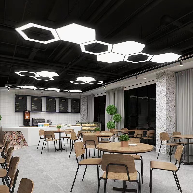 Decorative Hexagon Shape Led Profile Light RGB/RGBW Honeycomb Ceiling Light for Fitness Room, Gym