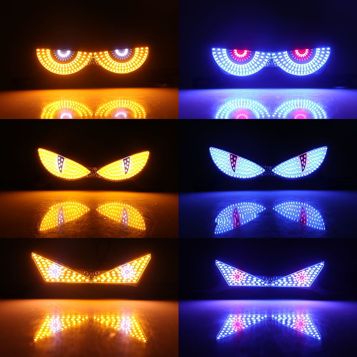 KEVANLY New Universal 12V LED Aluminum High Brightness Motorcycle Lighting System Triangle Devil Eagle Eye Design for Car