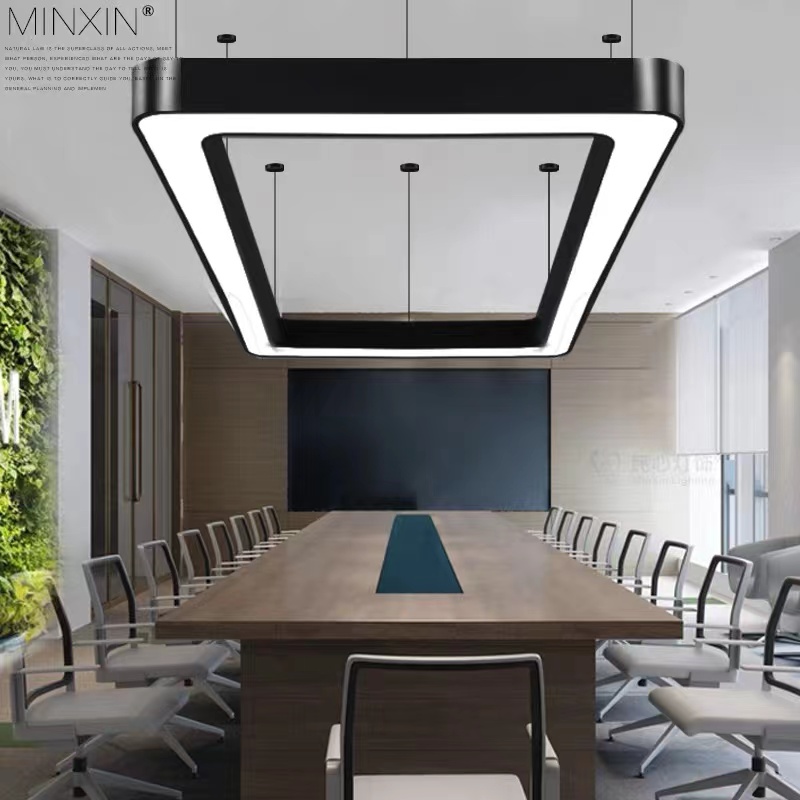 Dimmable Curved Corner Rectangle Nordic Home Decor Dining Room Lights Indoor Lighting Ceiling Lamp Hanging Light Chandelier