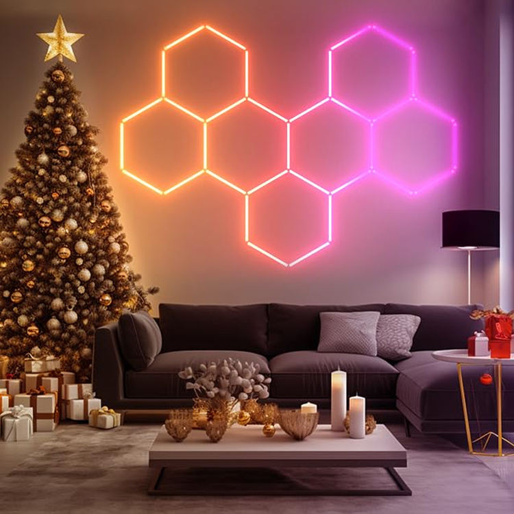 Wholesale Game Room Gym Nightclub Party Rgb Atmosphere Hexagon Disco Light Ceiling