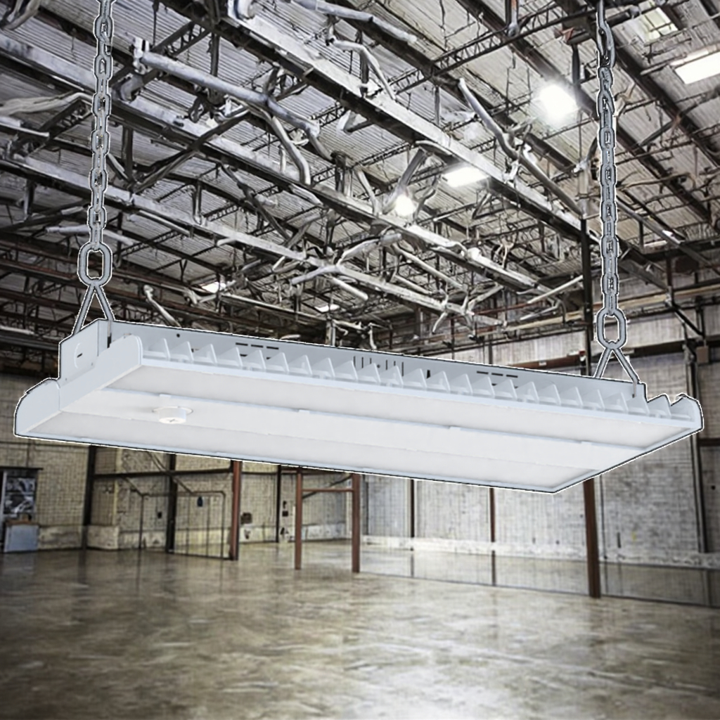 US Stock Commercial Industrial LED Linear High Bay Light 320W UFO Shape for Warehouse Garage Workshop Factory