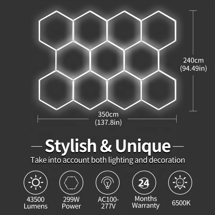 15x Detailing Car Light Wash Showroom Workshop Lighting Working Hex Hexagon Garage Honeycomb Hexagonal Lamps Led Lights