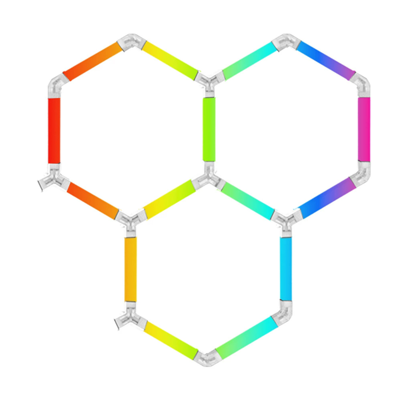 RGB Honeycomb Light 2-Hole DC24V Garage Light Bar Atmosphere Car Detailing Salon Multicolored Fantasy LED Light