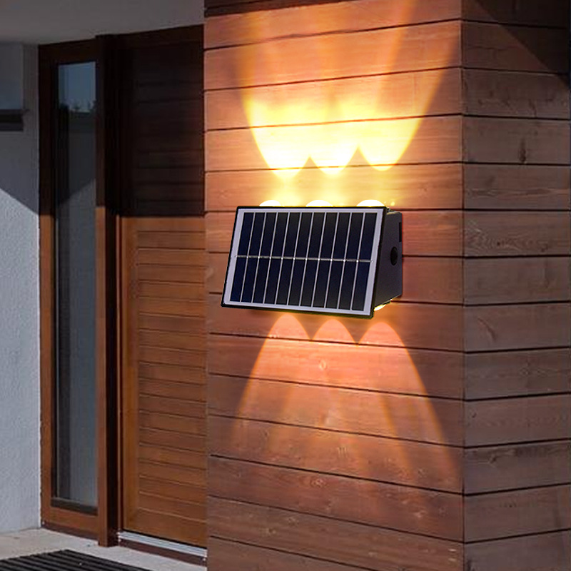4LED 6LED Solar Waterproof Wall Lamp Stainless Steel Corridor Decorative Villa Wall Light for Courtyard Garden LED Lights