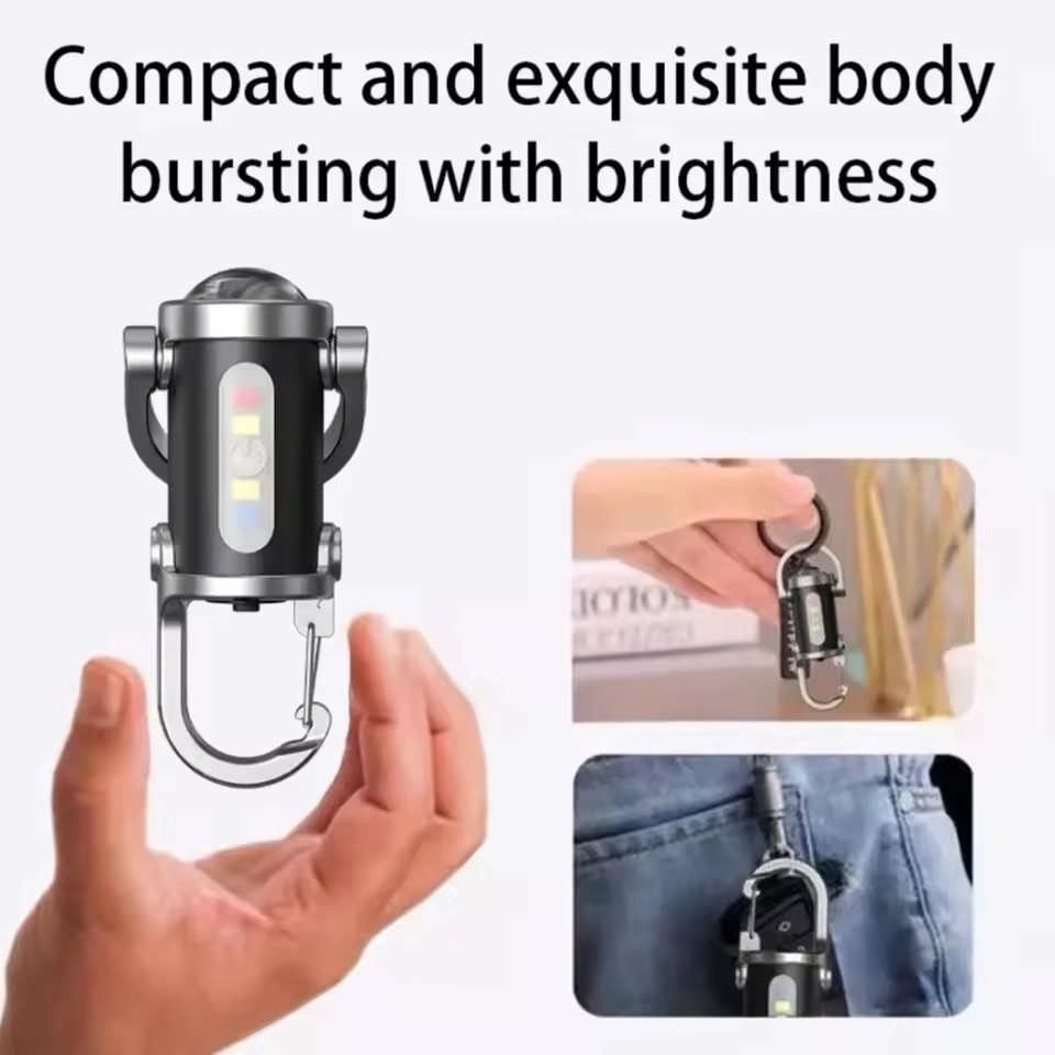 Wholesale Pocket LED Keychain Light Rechargeable Portable Light Work Light Emergency Camping Hiking Handheld Mini Flashlight