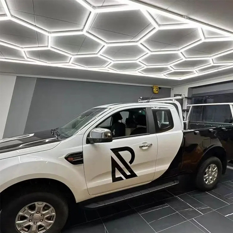 Ceiling Lighting Hexagon LED Work Light For Garages Car Wash Detailing Honeycomb Style Garage LED Light