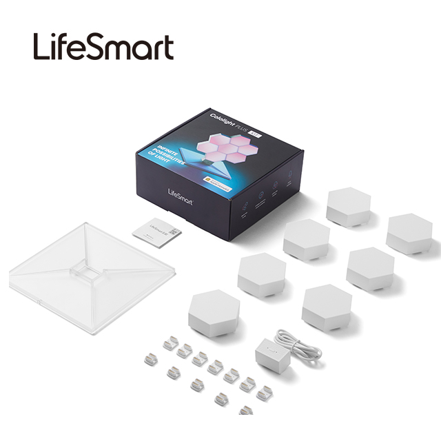For LifeSmart Modern 7-Piece Smart Hexagonal Modular LED Light Panels for Cololight Lamp for Bedroom Rhythm Edition HomeKit