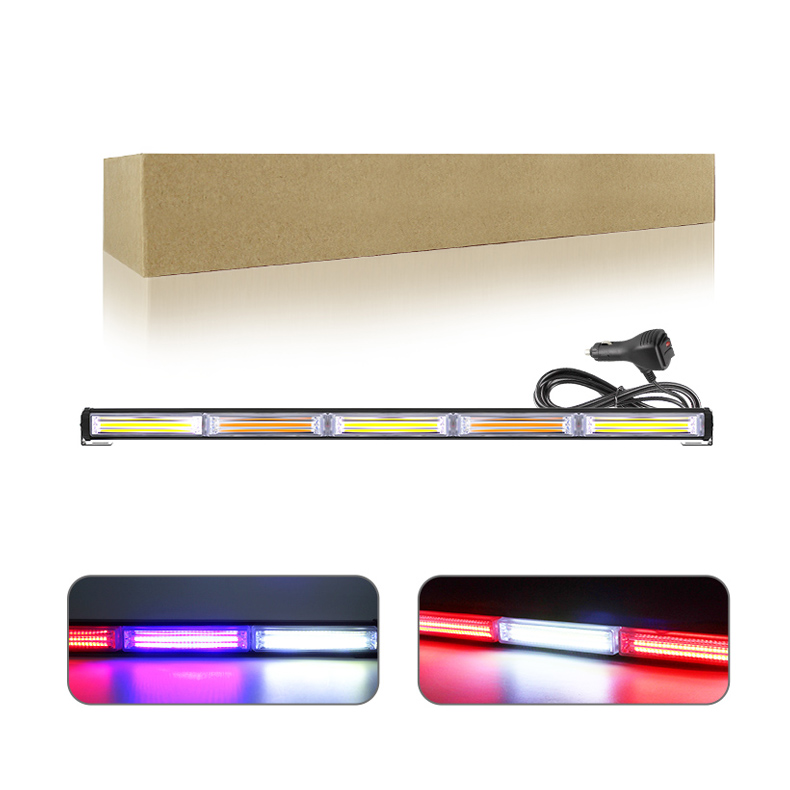 29" COB LED Warning Flashing Light Bar Truck Roof Grid Strobe DRL Lights Flash Emergency Work Lamp for Car 12V to 24V