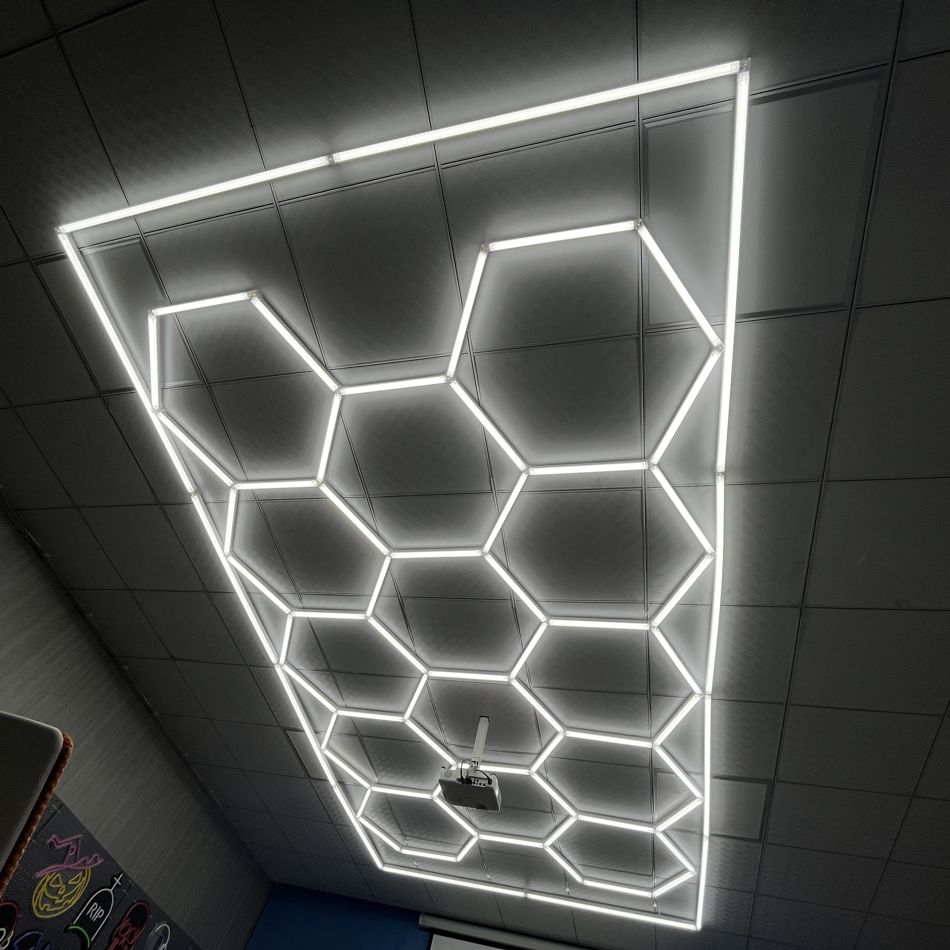 Ceiling Lighting Hexagon LED Work Light For Garages Car Wash Detailing Honeycomb Style Garage LED Light