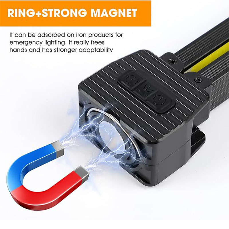 USB Rechargeable Best Selling Dimmable Gym Lamp Magnetic COB Work Light with 180 Degree Folding for Posing Handheld Work