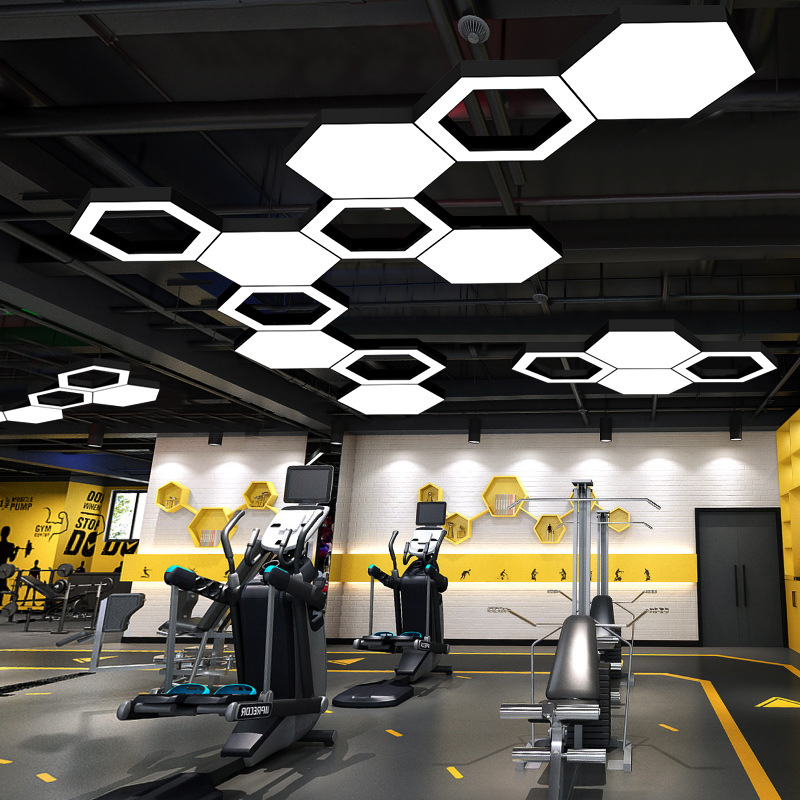 Customized Round Polygon Hollow Led Pendant Light Suspended Office Lighting Modern Dimmable Hanging Home Decorative Linear Light