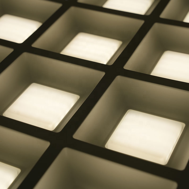 Modern 48/60/96/120W Recessed LED Panel Light 600X600 Backlit 25 Grids with SMD2835 Aluminum Body for Home Office Studio