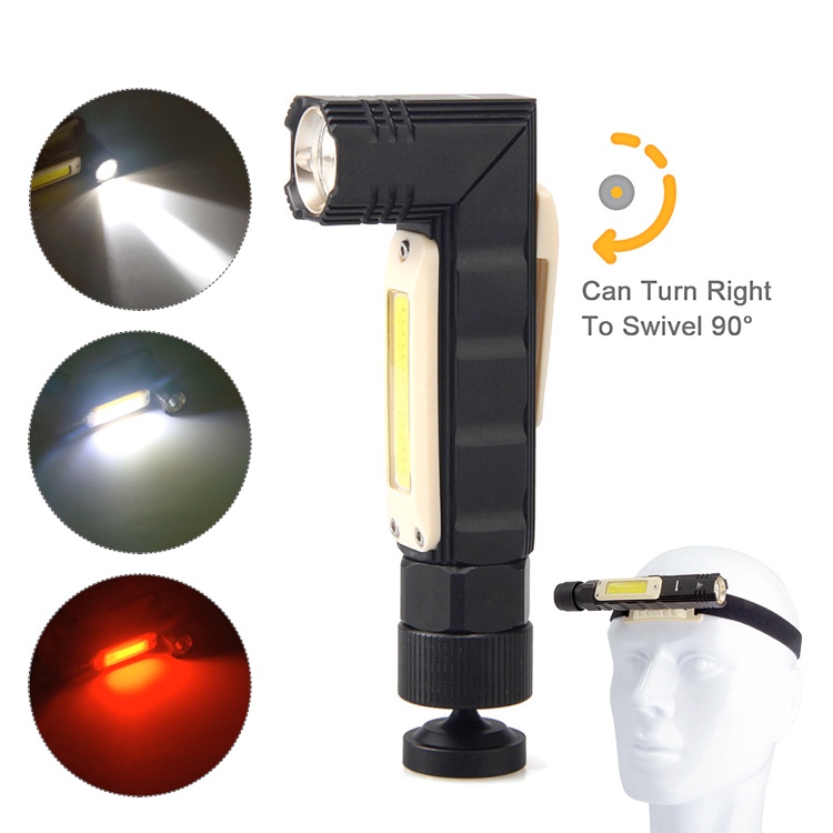 Multifunctional Corner LED Flashlight Folding COB Work Light Magnetic Suction Charging Cold White Maintenance Headlight Use