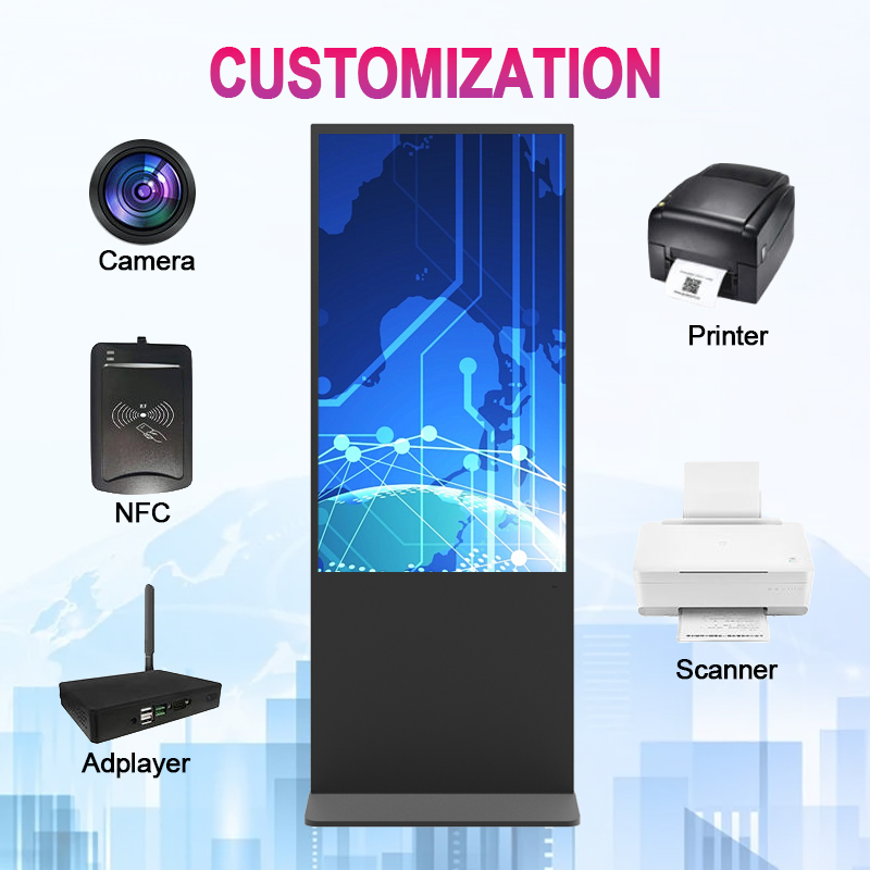 55 65 43-Inch Indoor LED Advertising Screen For Shopping Mall Digital Signage With Animation And IP65 Rating SDK Function