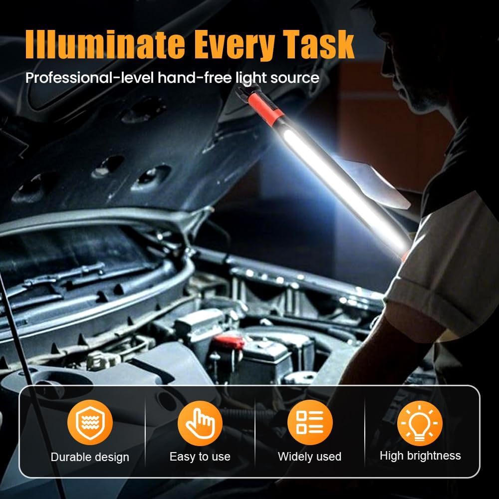New Rechargeable Magnetic Underhood Hooks Cordless Portable for Mechanics Car Repairing Garage Emergency LED Work Lights