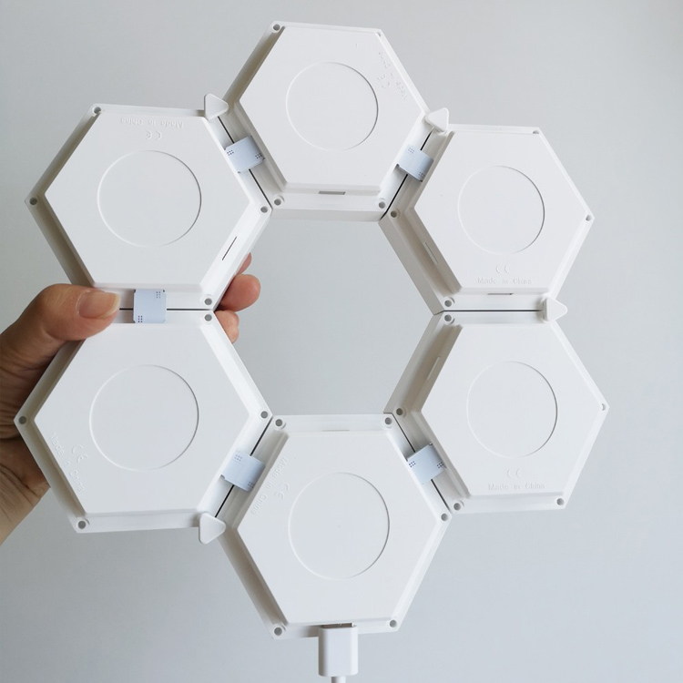 Best Selling Small Polygon Geometric Metal Pendant Light Hexagonal Modular Touch Sensitive Lamps RGB Remote Control Multi Color