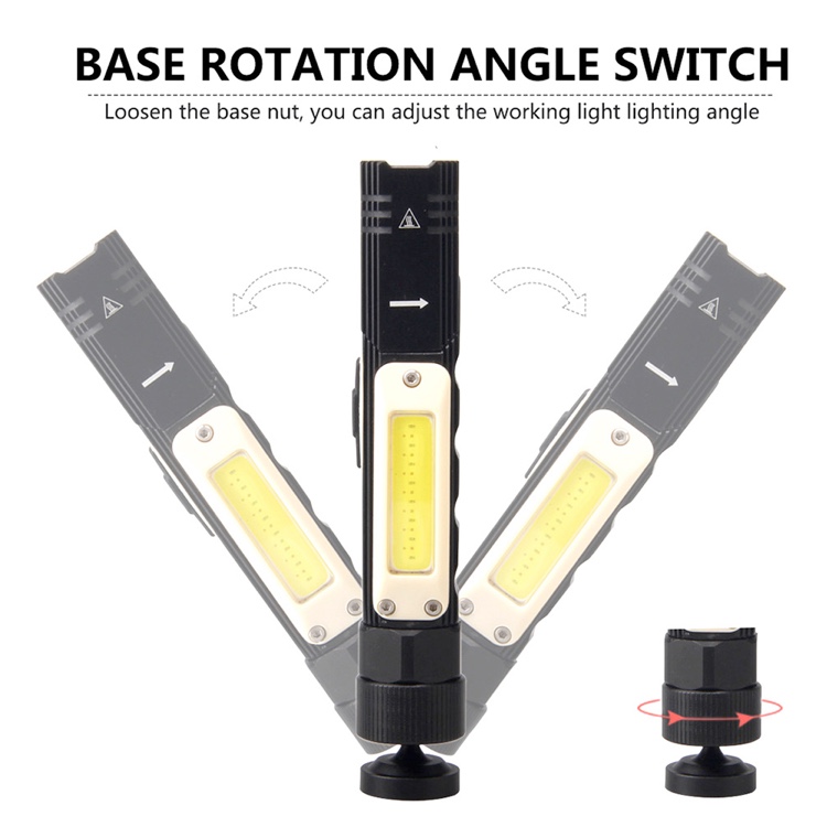 Multifunctional Corner LED Flashlight Folding COB Work Light Magnetic Suction Charging Cold White Maintenance Headlight Use