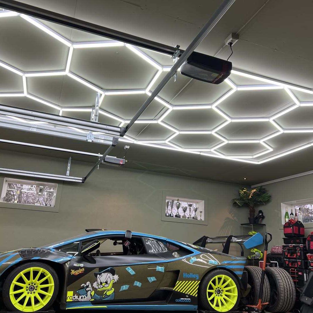 High Quality Hexagonal Led Light For Car Detailing And Workshop Honeycomb Office Work Light For Garage Barbershop Ceiling Light